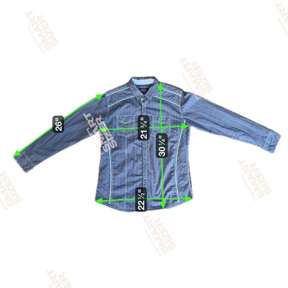 Buckle Black Standard Fit Snap Button Long Sz L Gray Western Cowboy Rodeo - Picture 3 of 9